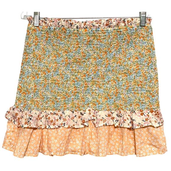 American Eagle Outfitters Dresses & Skirts - American Eagle Mini Skirt S Boho Tiered Cottage Prairie Coquette Patchwork Smock